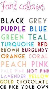 font colours